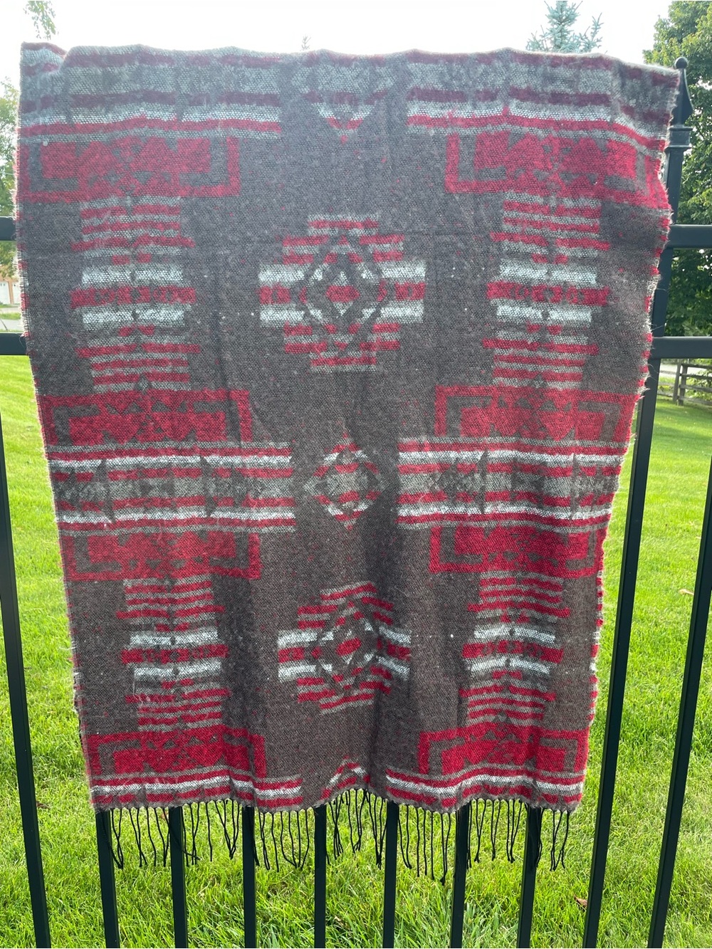 Red and Brown Southwestern Scarf by Quagga